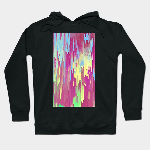 Summer Sunset Glitch Contemporary Artwork T-Shirt Hoodie by DankFutura